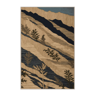 Machine Washable Nature Brown Area Rug