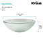 Frosted Glass Circular Vessel Bathroom Sink-10357190