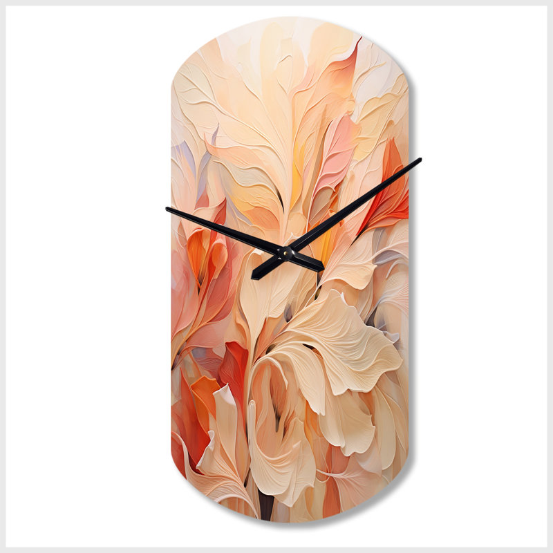 Minimalisme, pêche, horloge murale asymétrique en métal, horloge murale cylindrique pêche, Grand