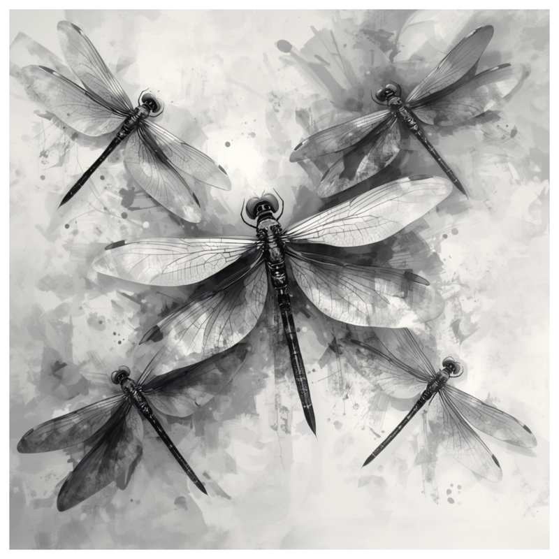 Black White Dragonflies Comforter, Twin Extra Long