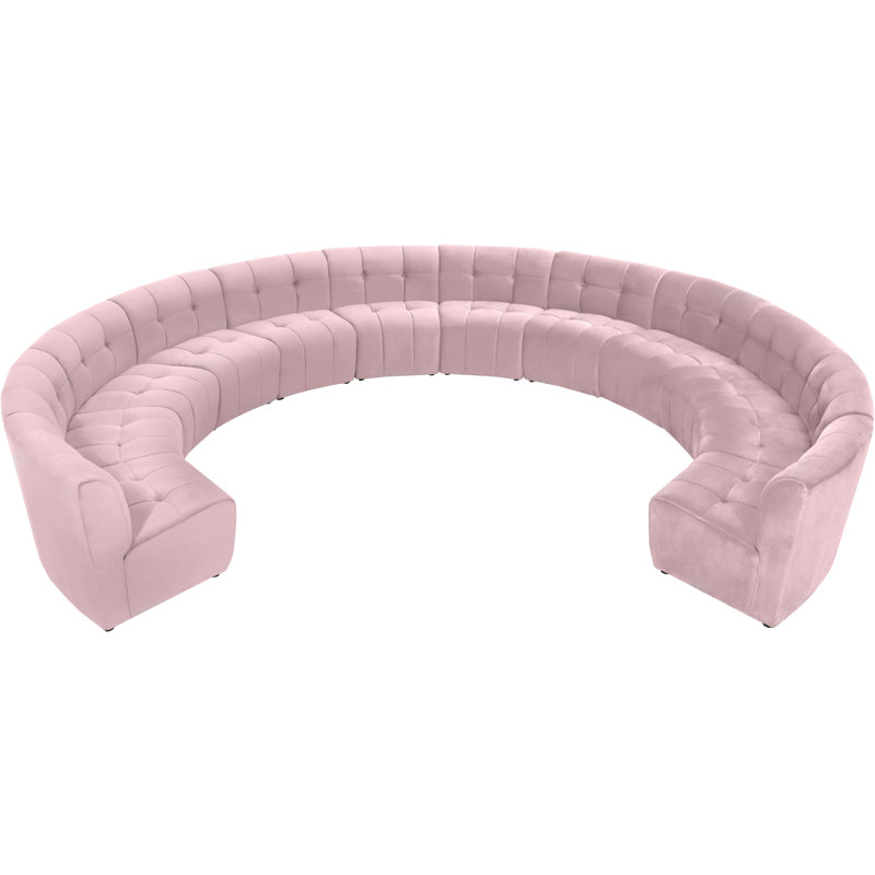 Jedson Velvet Sectional Symmetrical, Pink Velvet