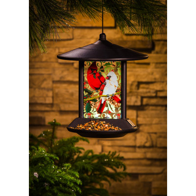 Glass Water Resistant Hanging Tray Bird Feeder