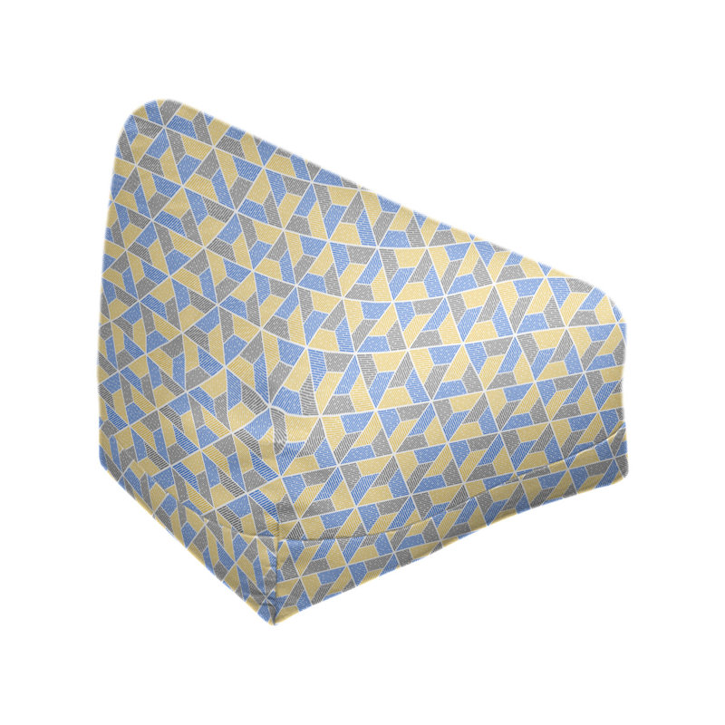 Fauteuil à billes Leffel, H 38 po x L 42 po x P 29 po, Pouf fauteuil, Bleu royal/gris ardoise Sandy