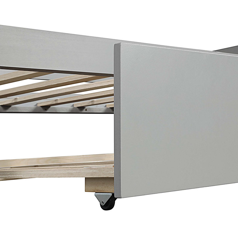 Lit de jour simple avec cadre gigogne, Gris