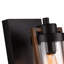 Luminaire mural Clivia Modern Farmhouse grain de bois + finition noire (base E26)