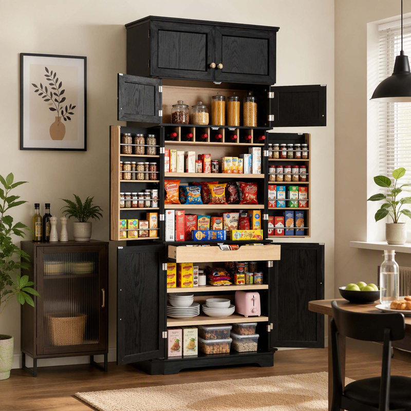 Armoire de rangement multifonctionnelle, robuste et autoportante, offrant de nombreuses solutions de rangement personnalisables.