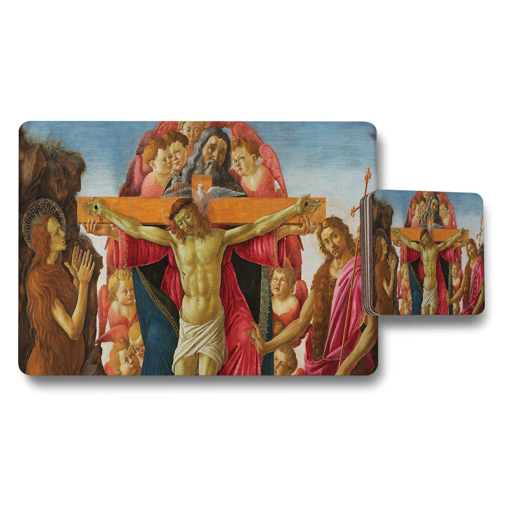 Crucifixion Jesus Christ Artwork Placemats And Coaster Set
