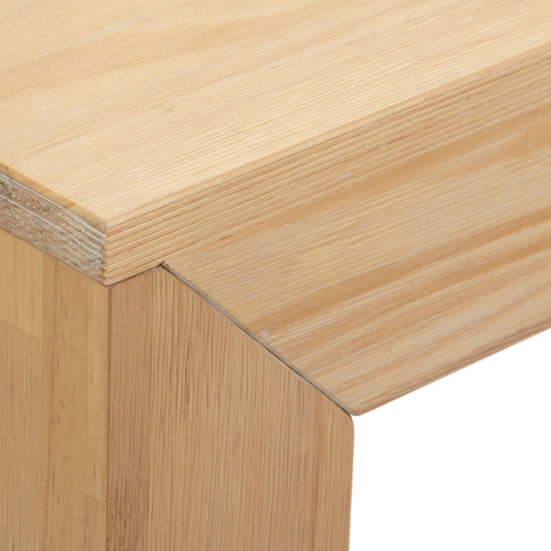 Chalonda Pine Solid Wood Dining Table, 32" W x 48" L , Blonde Wirebrush