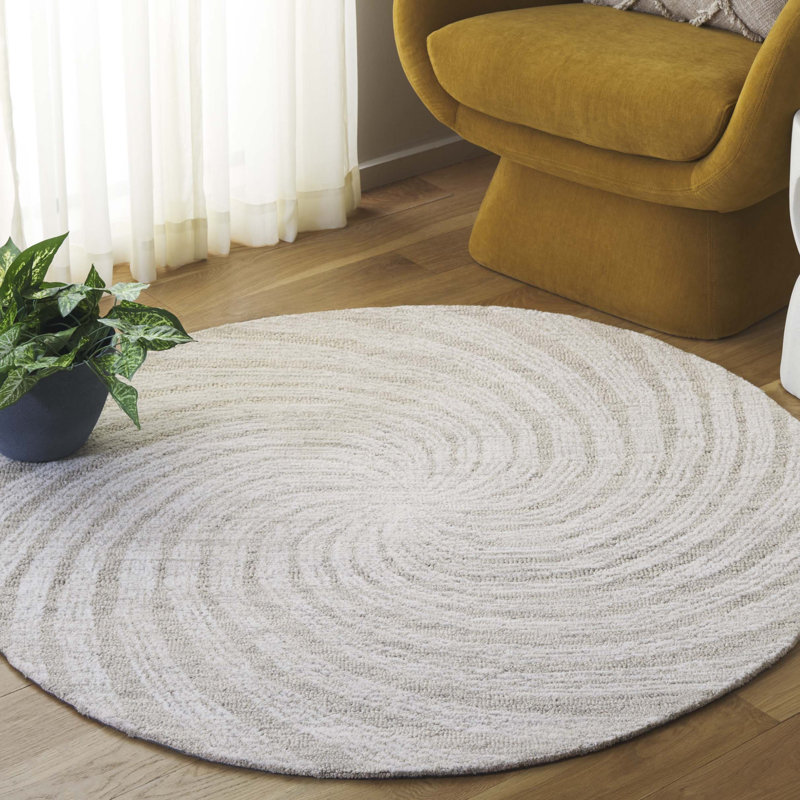 Novelty 201 80% Wool; 20% Cotton Spiral Rug, Round 3'
