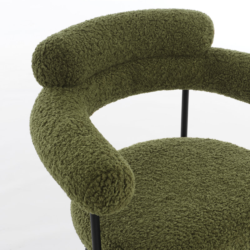 Kiylan Swivel 26.7" Counter Stool, Sherpa Green