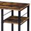 Bureau en chêne patiné et noir patiné pour une utilisation efficace avec 2 tablettes de rangement rectangulaires-290345956-290345958