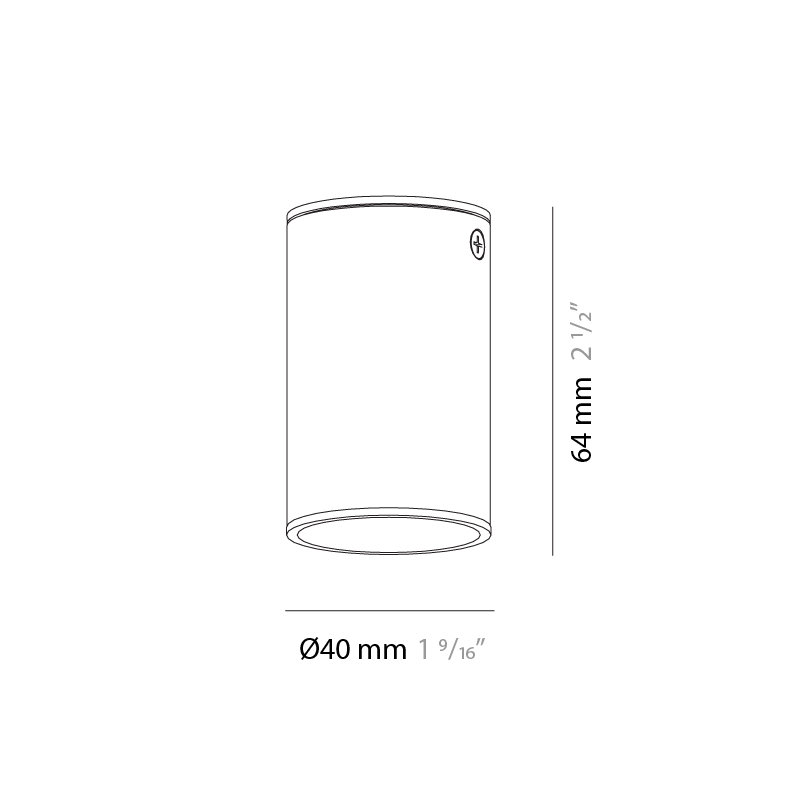 Haul 1.56'' Simple Cylinder LED Flush Mount, Matte Black Lacquer