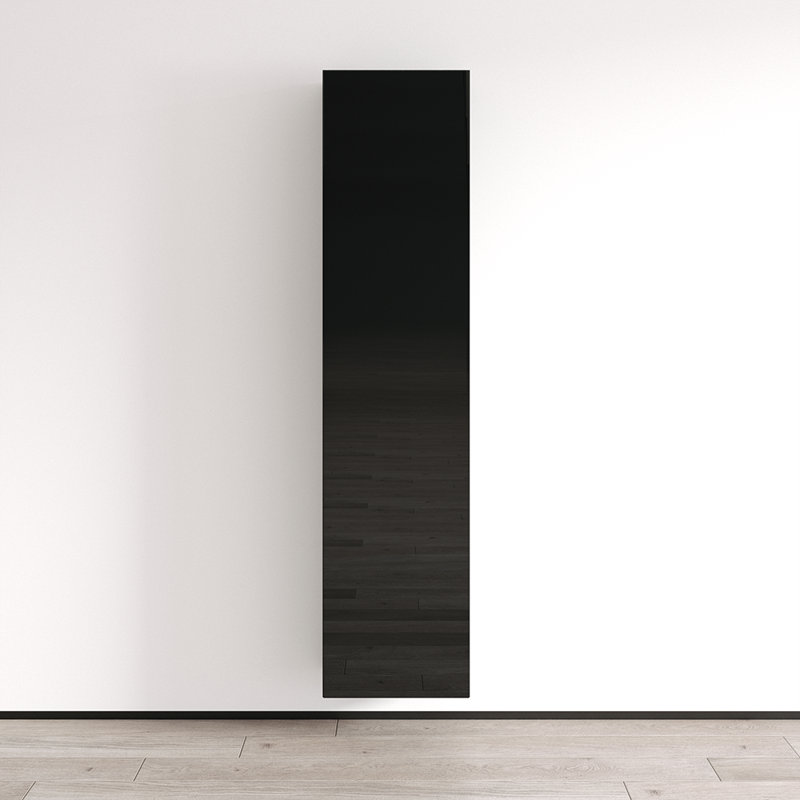 Crister 15.8" Bookcase with High Gloss Finish, Black