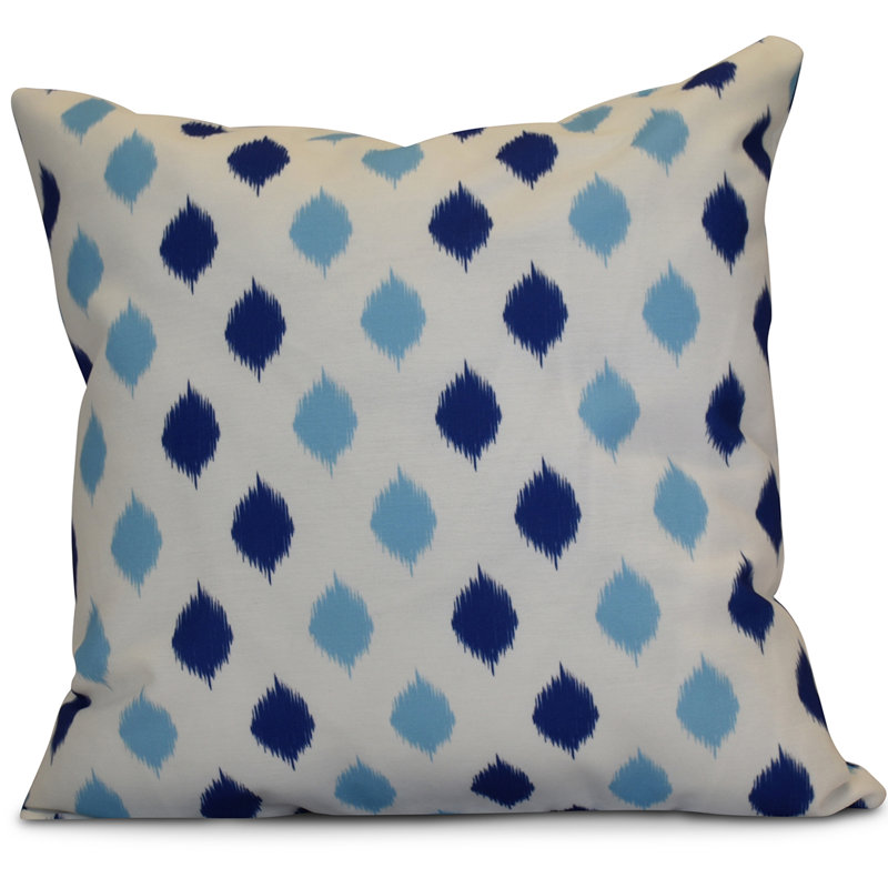 Hanukkah Geometric Outdoor Reversible Throw Pillow, 18"x18", Royal Blue