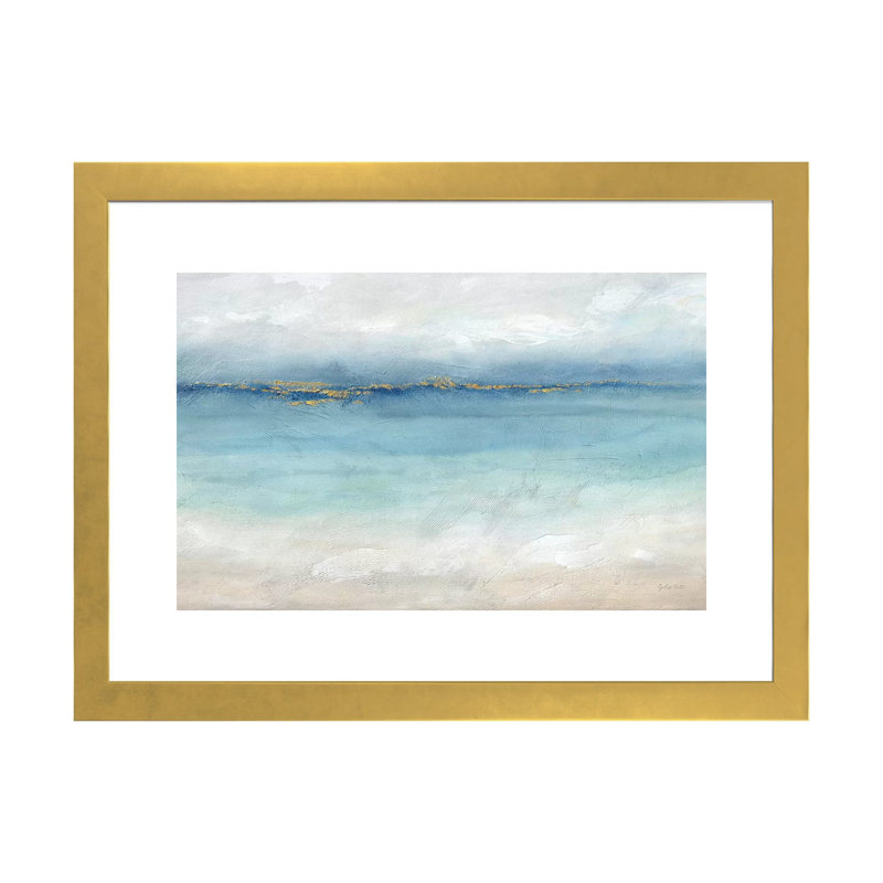 «Serene Sea Landscape» par Cynthia Coulter - reproduction d'art, H 16 po x l 24 po, Impression encadrée avec passe-partout