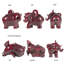 Ensemble de 6 figurines d'éléphant à aspect jade blanc avec motifs dorés - Statues d'animaux Lucky Feng Shui-1832359970