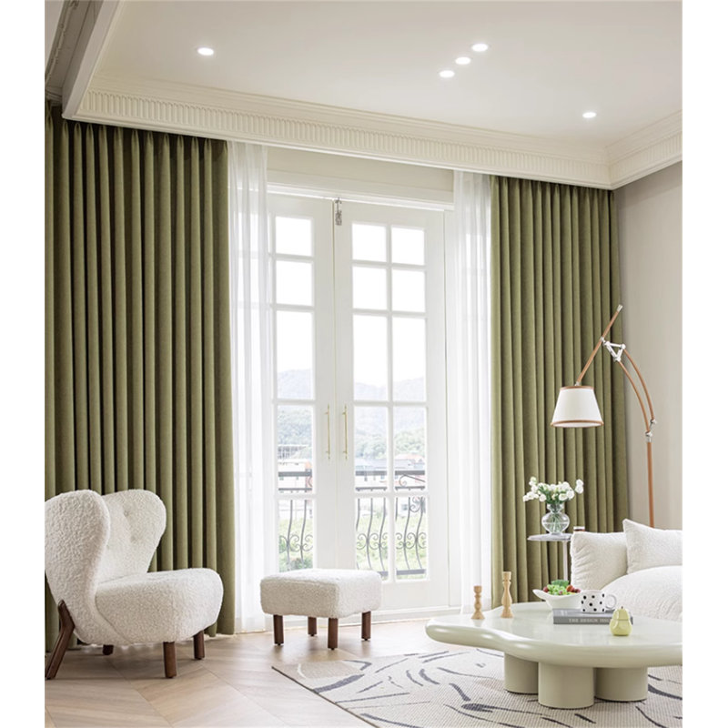 Room Darkening Single Curtain Panel, Green