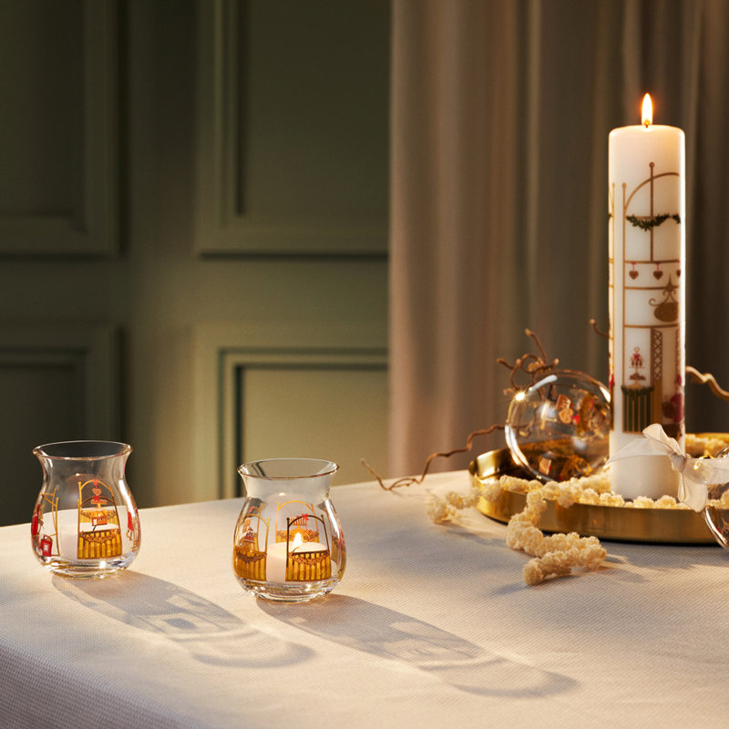 Ensemble de 2 porte-bougies chauffe-plat en verre 3 po