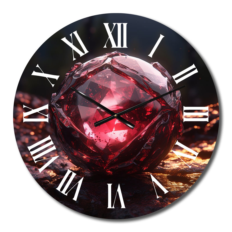 Horloge murale Red Gold Vibrant Stones, Petit