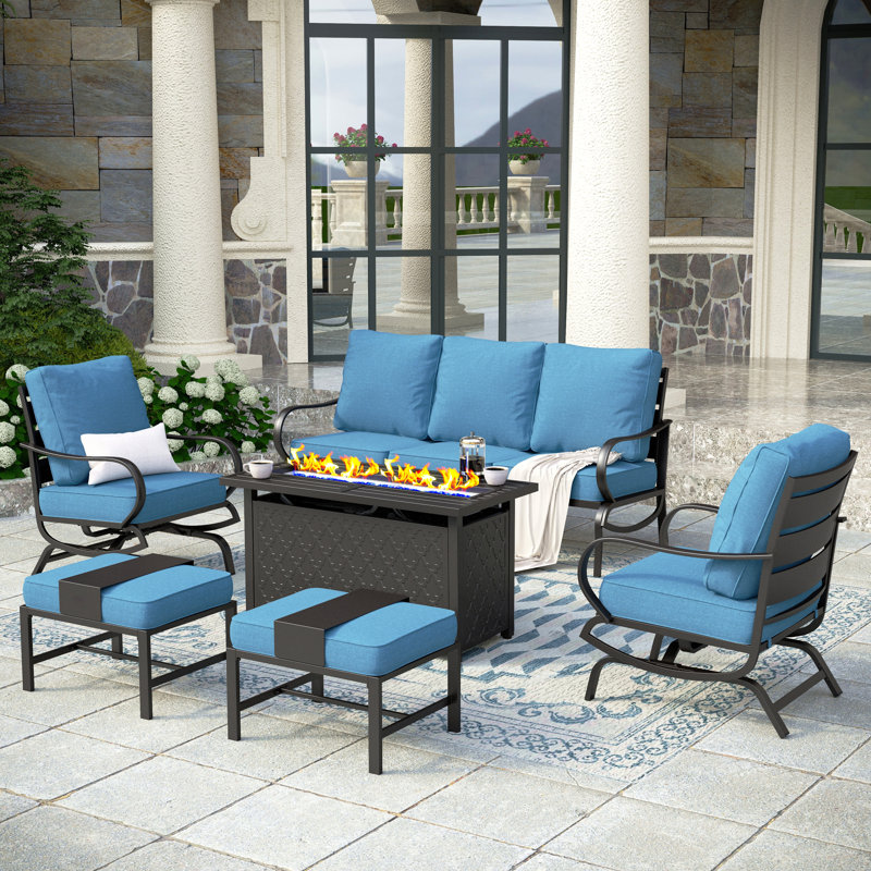 Tapasi Patio Conversation Set, Denim Blue, Yes