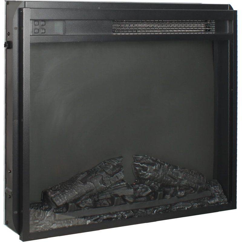 23-Inch Ultra-Thin Electric Fireplace Insert With Log Set, Realistic Flame, Timer Remote Control, And Overheating Protection