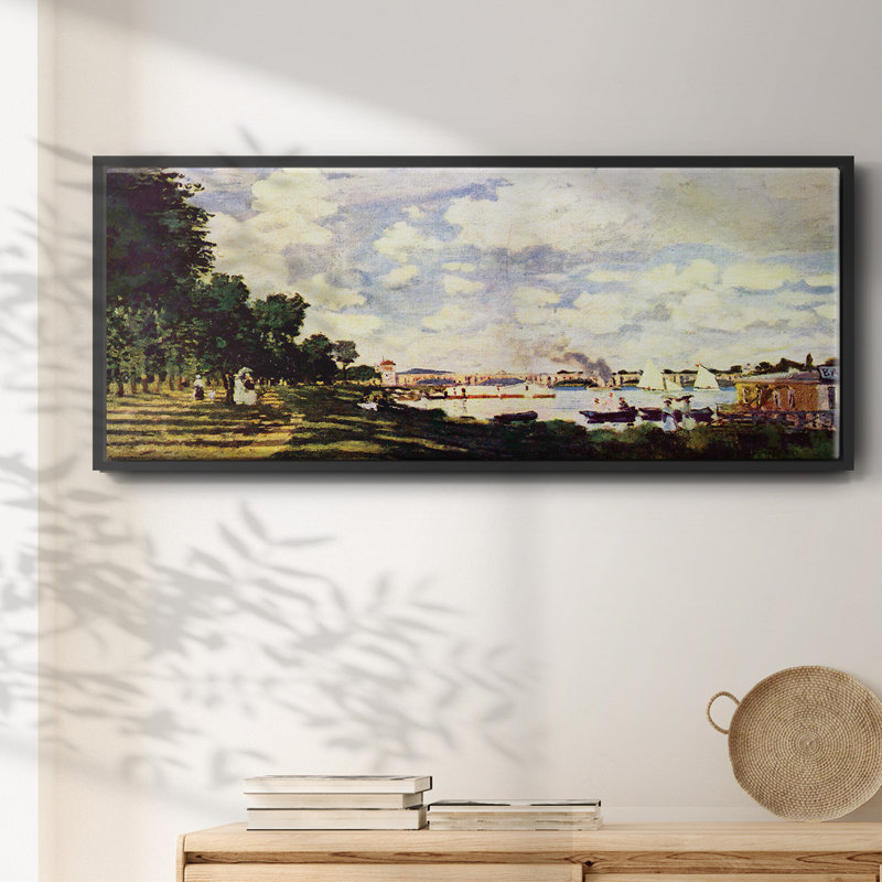 «Sailing at Argenteuil» par Monet, toile encadrée, H 20 po x l 50 po