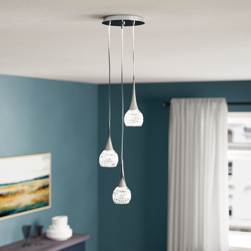 Loehr 3 - Light Cluster Pendant, Chrome