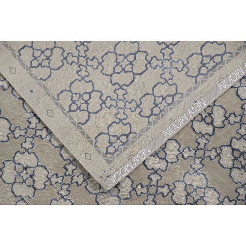 Christina Geometric Area Rug in Indigo/Charcoal/Silver, Rectangle 10' x 14'