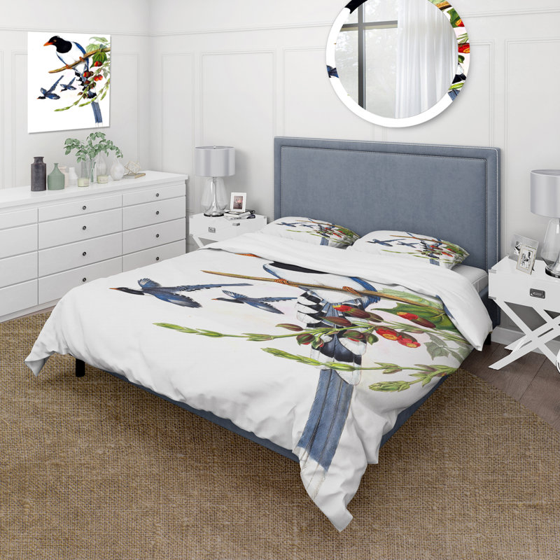 Ensemble de housse de couette style campagne rétro X - animaux en microfibre, Housse de couette pour très grand lit et 2 très