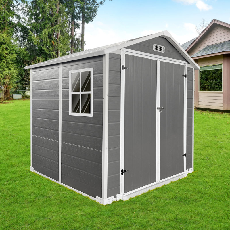 Lockable Storage Shed Plastic Design Modern Style For Backyard And Lawn Storage Solutions