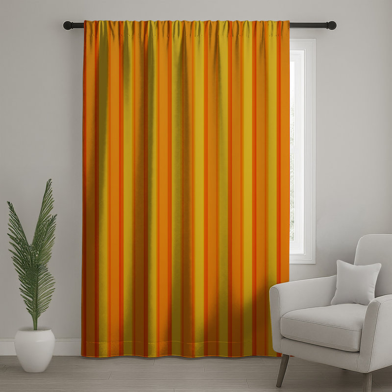 Rideaux à rayures orange, voilages et voilages à rayures - 1 panneau, 50" x 92" - 1 Panel, Blockout