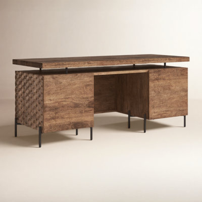 Rori Solid Wood Top Credenza Desk