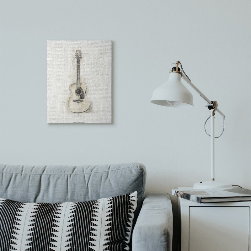 «Acoustique guitare», impression, H 16 po x l 20 po x P 1,5 po, Toile tendue