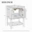 Meuble-lavabo de luxe moderne de 24 po avec lavabo en céramique, meuble de salle de bain avec tablette ouverte et rangement fermé-125847752