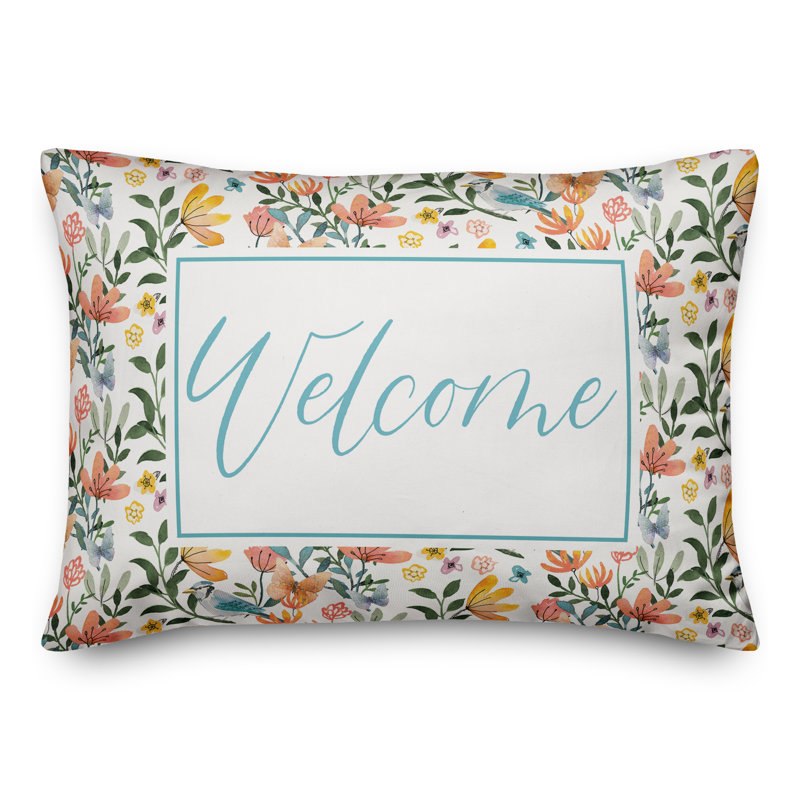  Welcome Outdoor Rectangular Pillow Cover and Insert