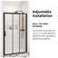 Porte de douche coulissante encadrée avec finition noir mat 44 à 48 po x H 70 po
