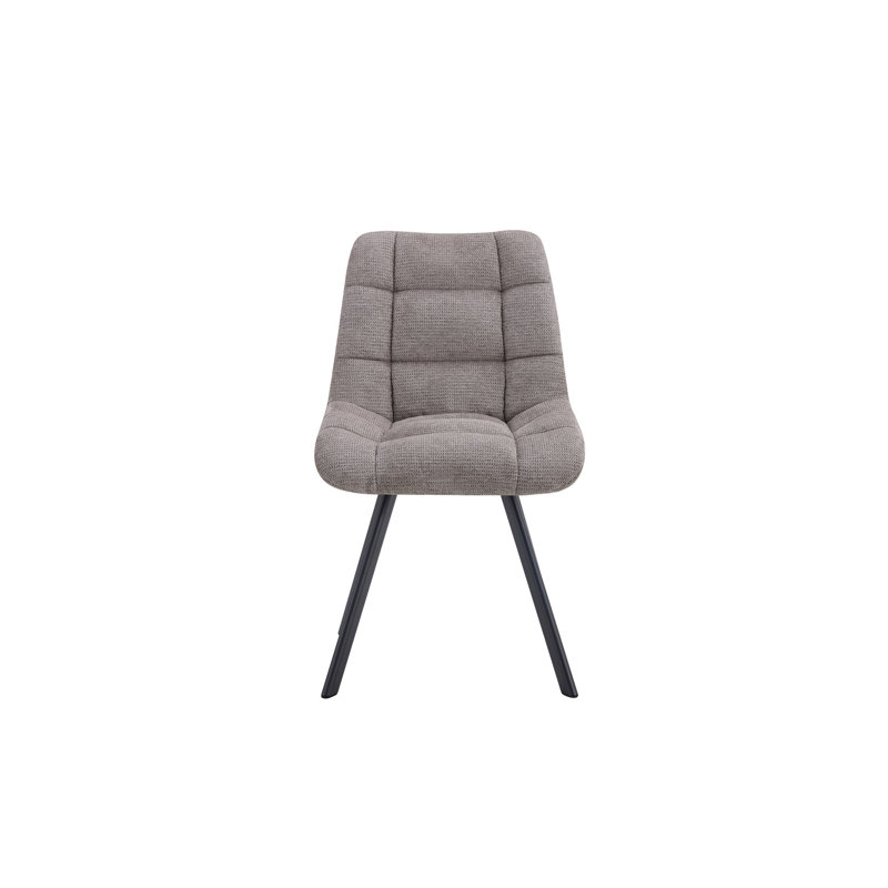 Ephemerine 49cm H Upholstered Metal Side Chair, Light Grey