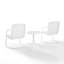 Ensemble de chaises d'extérieur 3 pièces Burley - blanc brillant / blanc satiné - table d'appoint et 2 chaises