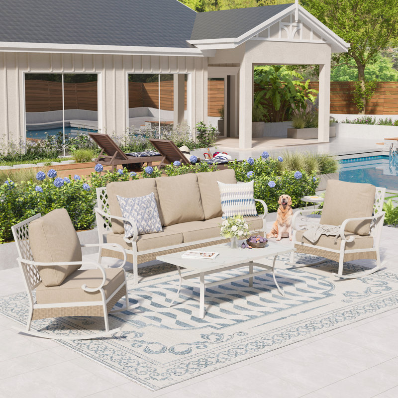 Tapasi 5 - Person Patio Conversation Set with Cushions, Beige