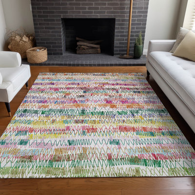 Premium Machine Washable Prisco Green Rug
