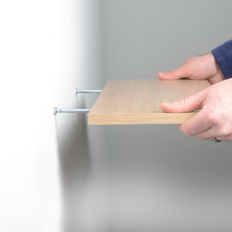 2 Piece Wall Shelf Set, 0.5" H x 24" W x 8" D, White