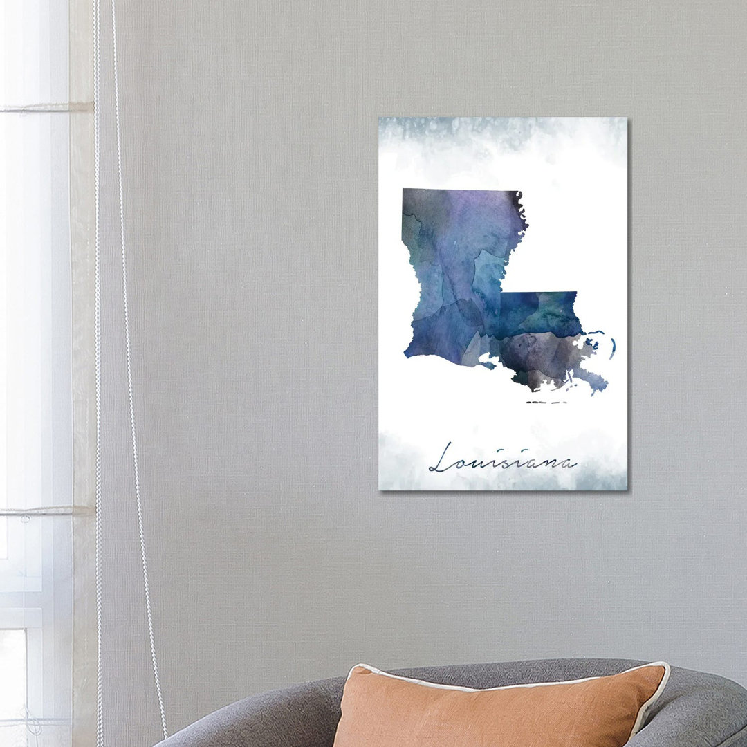 Louisiana State Bluish by WallDecorAddict - Wrapped Canvas Gallery-Wrapped Canvas Giclée