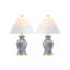 Ensemble de lampe de table bleue/blanche Cirebon