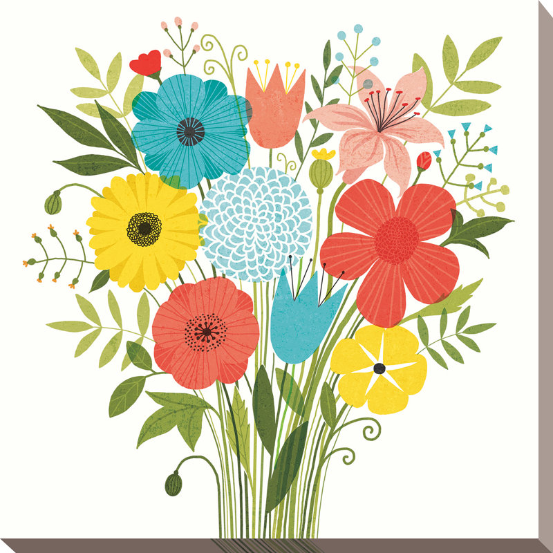 « seaside bouquet i », impression sur toile, H 18 po x l 18 po x P 1 po, Toile tendue