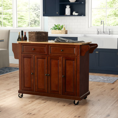 Ken Solid Wood Top Kitchen Cart