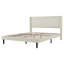 Structure de lit plateforme avec tête de lit tapissier à oreilles, support de lattes en bois robuste de grande taille, facile à assembler, beige-1858557081-1858557077