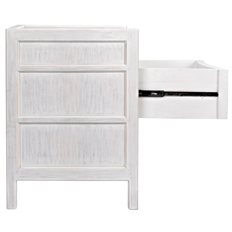 Hampton 24'' W Solid Wood Nightstand, White Wash