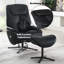 Fauteuil d'appoint en cuir fleur avec pivot et repose-pieds