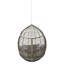 Chaise suspendue Teardrop, chaîne de 8 pi, siège de chaîne en tissu d'ameublement gris, tissage durable