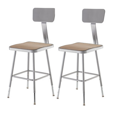 Backed Adjustable Height Ergonomic Lab Stool with Footring